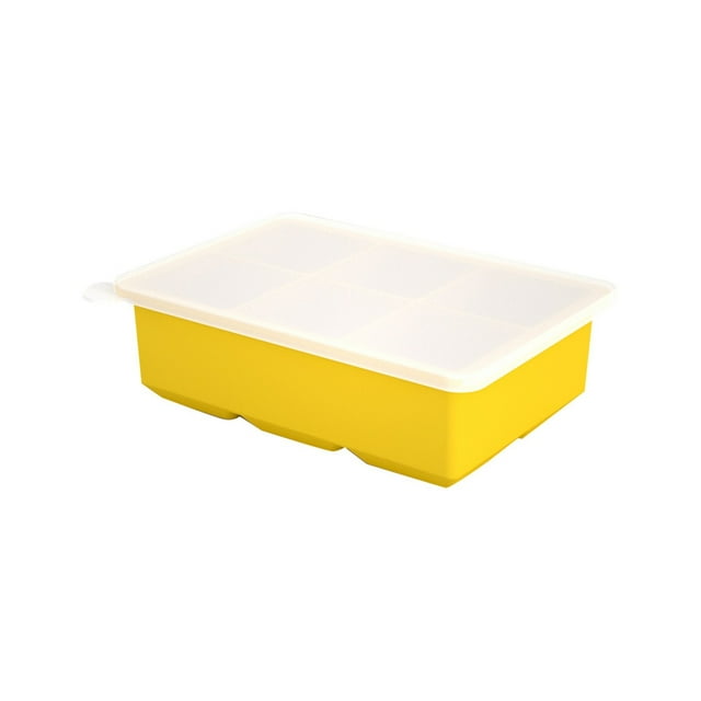 Binwennn Large Ice Cubes for with 6 Grid Silicone Ice Tray With Lid Reusable Ice Maker For Juice Drinks Coffee
