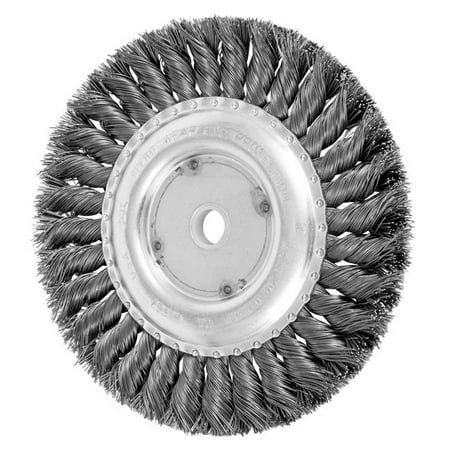 

Pferd 419-81667 6 in. Standard Twist Knot Wheel - 0.016 in. Carbon Steel Wire 0.63-12 in. Arbor Hole