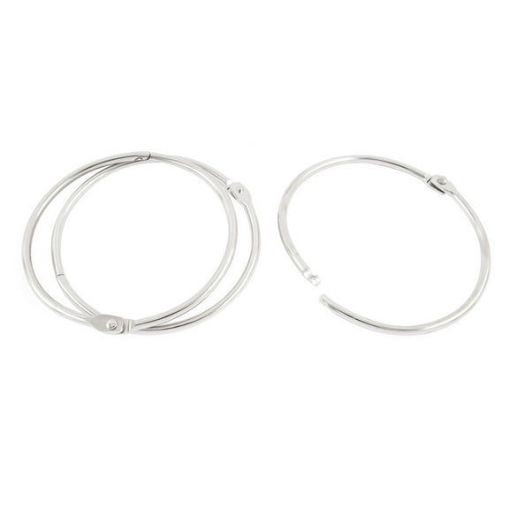 3pcs 80mm Inner Dia Book Office Metal Loose Leaf Binder Hinge Snap Ring Keyring