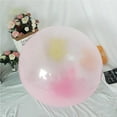 thumbnail image 2 of Greeniant Juguete de bola de burbujas para niños, suministros simples para fiestas, juguetes para niños y niñas, bola inflable de Color sólido Deportes acuáticos Rosa/40cm Greeniant OD017022-07, 2 of 6