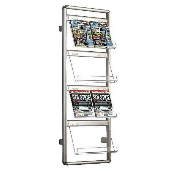 Brochure Set - Wall Mount Holder Single Sided, Wall Brochure Holder 2 x 4 (8-1/2" x 11") Capacity