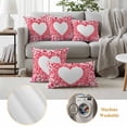 thumbnail image 6 of Valentine's Day Pillow Covers 2 Pack Romantic Sweet Red Pink Gradient Love Heart Pillowcase Waterproof Outdoor Throw Pillow Cover for Patio Garden Square Cushion 26”x26”, 6 of 9