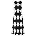 thumbnail image 4 of Check Print Dress Black and White Contrast Maxi Dress Aesthetic Casual Long Dresses Summer Sleeveless Custom Vestido Big Size, 4 of 7
