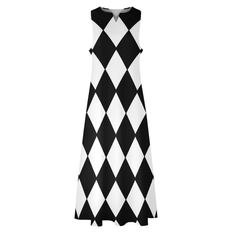 chinese dress ladies Black and White Contrast Maxi Dress – ADONIS BOUTIQUE main image 0