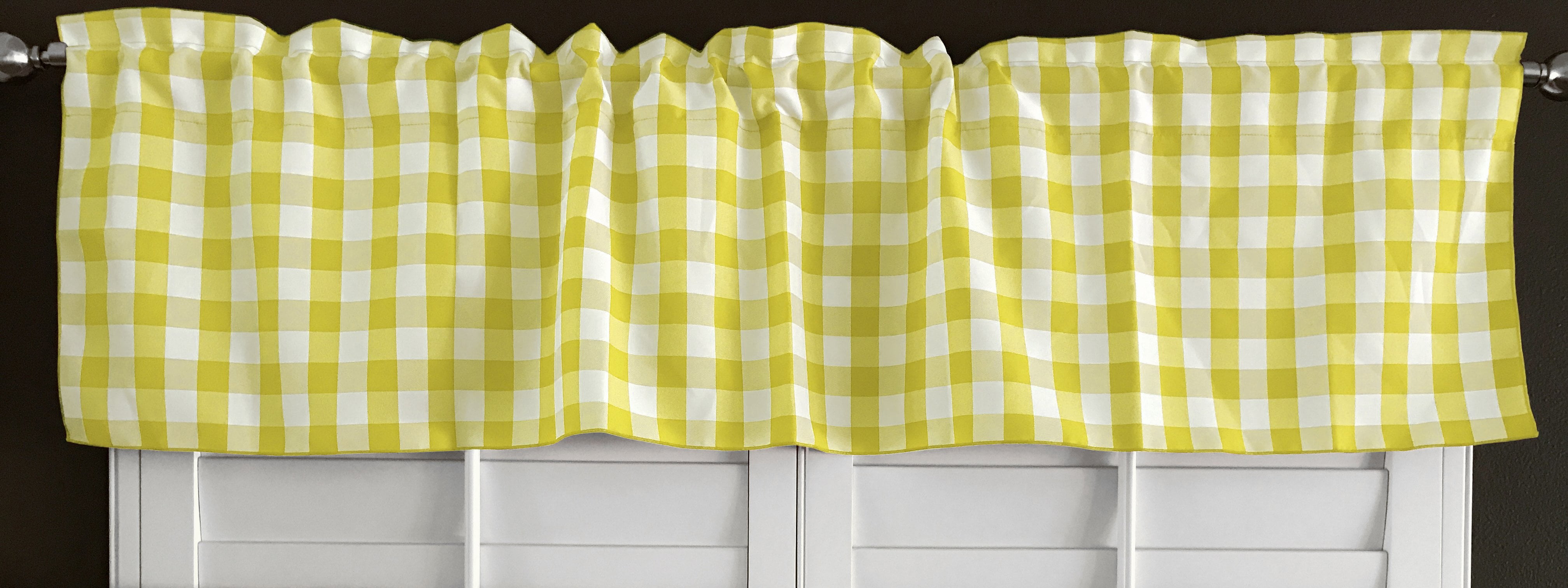 poplin gingham checkered window valance 58 wide light yellow - Walmart.com