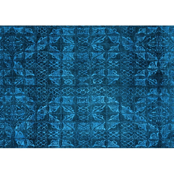 Ahgly Company Indoor Rectangle Abstract Light Blue Modern Area Rugs, 3' x 5'