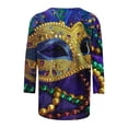 thumbnail image 5 of Jsaierl Mardi Gras Shirts for Women Carnival Outfit Mask Graphic Tee Plus Size Tunic 3/4 Sleeve Parade Blouse Gifts, 5 of 5