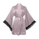 thumbnail image 4 of Bata de seda para mujer con ribete de encaje corto, bata de satén con mangas 3/4, bata de novia sexy estilo kimono, 4 of 5