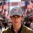 thumbnail image 2 of Rotm Ball Caps for Men 250 Anniversary USA Hat, 4th of July Patriotic Retro Adjustable Baseball Cap with Badge for Men Women Gifts Grey,A, 2 of 5