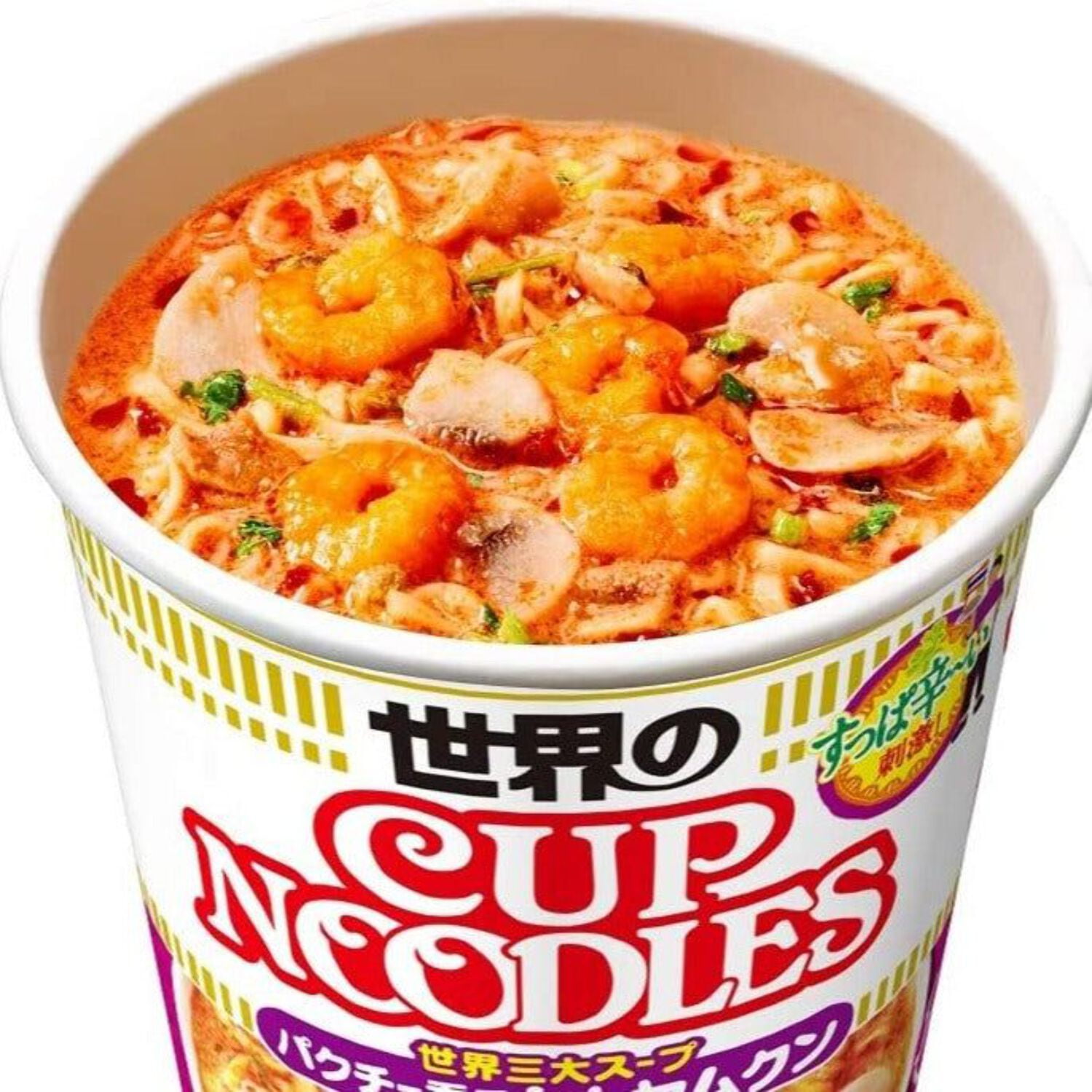 NISSIN FOODS Cup Noodle Tom Yam Kung with Coriander Flaver 75g x 12packs - Tokyo Sakura Mall