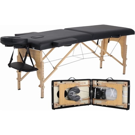 MYZBBD Portable Folding Massage Table with Carry Case, 73" Long Professional Spa Bed for Full Body Massage, Lightweight Heavy Duty Adjustable Height Therapy Table for Mobile Masseuses & Home