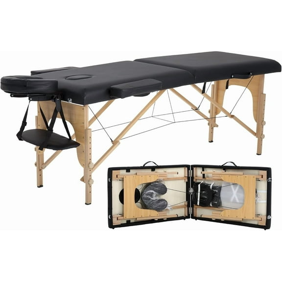 MYZBBD Portable Folding Massage Table with Carry Case, 73" Long Professional Spa Bed for Full Body Massage, Lightweight Heavy Duty Adjustable Height Therapy Table for Mobile Masseuses & Home