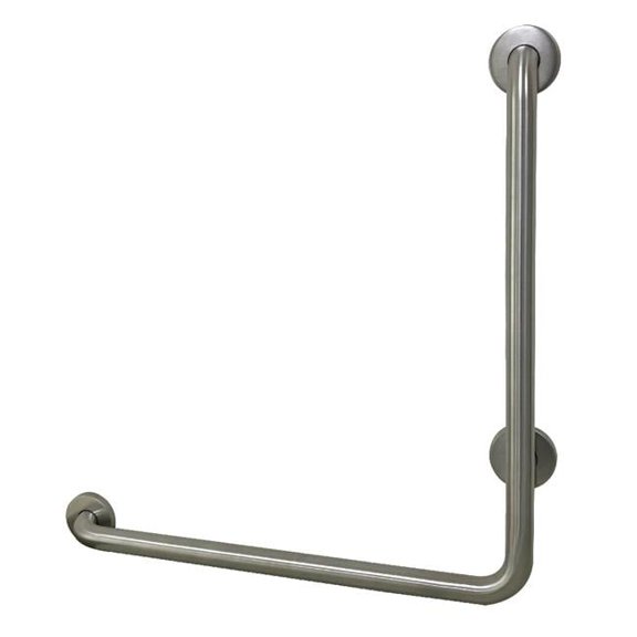 Traditional Made to Match 24 x 24 in. L-Shaped Grab Bar - Left Hand - Brushed Nickel