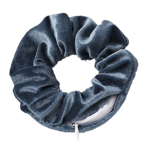 PWFE 1PC Velvet Pocket Hair Scrunchies Hidden Pocket Hair Ties Elastic