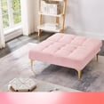 thumbnail image 6 of Modern Sofa Couch with Toss Pillow, Convertible Folding Sofa Bed with Adjustable Backrest and Golden Legs, Single Sofa Chair, Teddy Fabric, Pink, 6 of 10