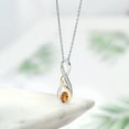 thumbnail image 4 of Gem Stone King 0.47 Ct Orange Red Madeira Citrine E-F Lab Grown Diamond 925 Silver and 10K Yellow Gold Pendant, 4 of 4