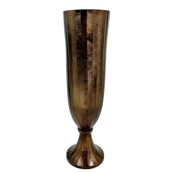 Bergamo Art 19 Inch Tall Decorative Handmade Aluminum Goblet Bronze Flower Vases