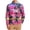 #320-Hot Pink, variant on Donemore Men's Hawaiian Print Shirt Long Sleeve Notched Lapel Button Down with Pocket Beach Vacation Casual Style
