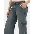 thumbnail image 4 of No Boundaries Cargo Slouchy Straight Leg Jeans, 32” Inseam; Women's and Women’s Plus, 4 of 5