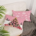 thumbnail image 5 of Set of 4 Christmas Pillow Covers 12x20 Inch Merry Christmas Pillow Cases Velvet Christmas Throw Pillow Covers Cute Pink Xmas Holiday Outdoor Couch Sofa Cushion Covers (Lumbar), 5 of 6