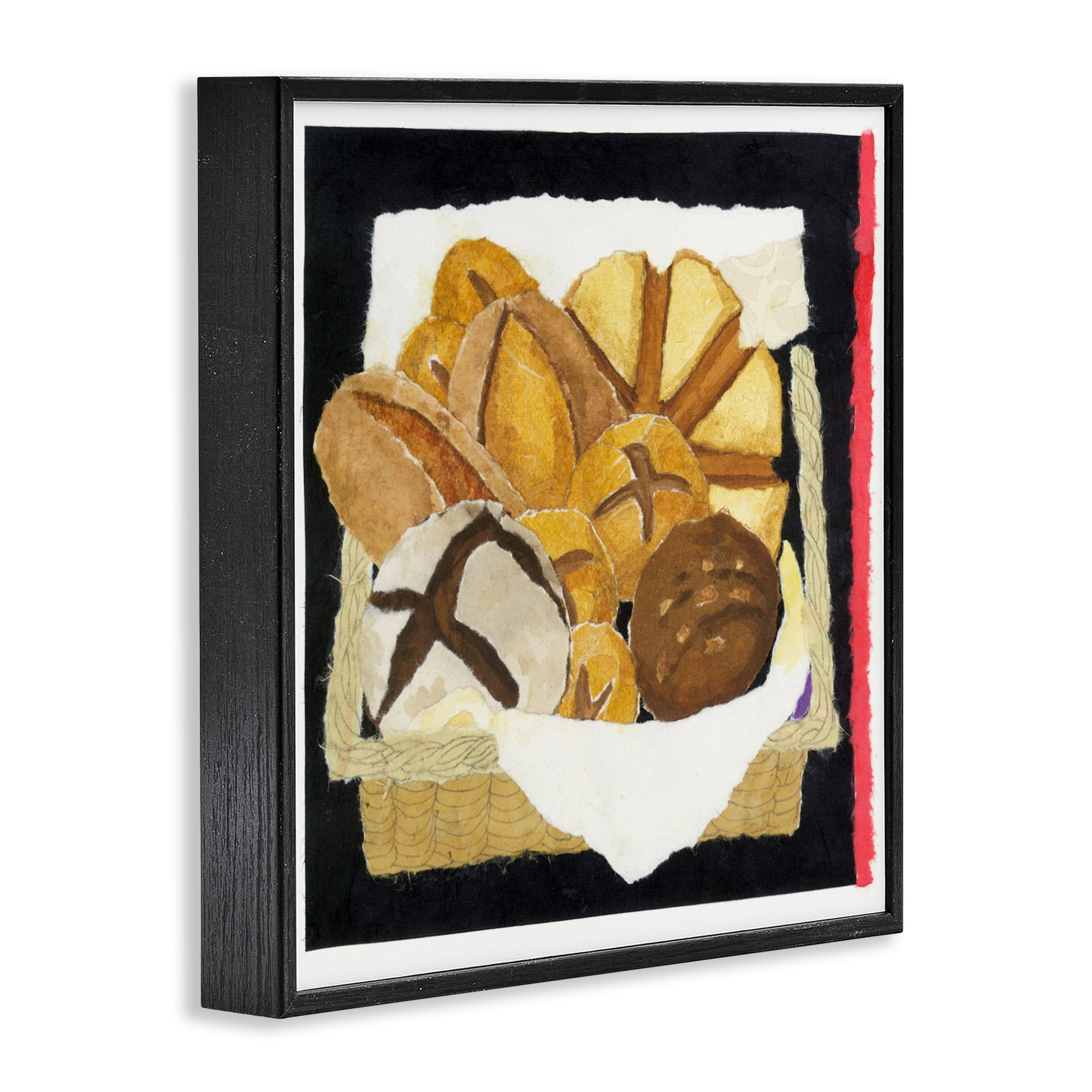 Stupell Industries Bread Box and Stripe Black Framed Giclee Art, design by Nancy Overton