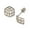 Colorname Misc: White Gold / Cubic Zirconia, variant on Solid 14k Beautiful CZ Gold Dice-shaped Screw Back Stud Earrings (yellow and White) (Yellow Gold) Stud Earring for Women