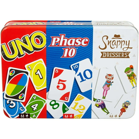 UNO, Phase 10, and Snappy Dressers Collector Tin