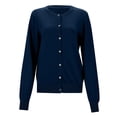 thumbnail image 5 of Cardigan Sweaters for Women Knit Button Down Sweater Long Sleeve Casual Crewneck Solid Color Cardigan Knitwear Coat, 5 of 8