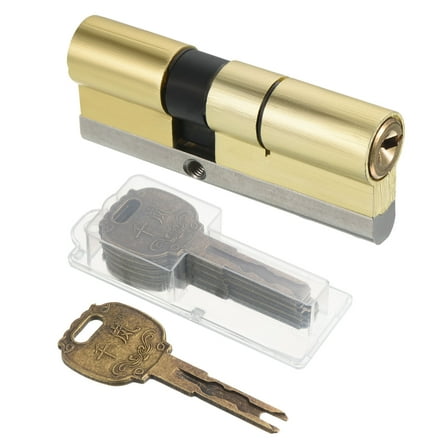 Uxcell 32.5/47.5 (80mm Overall) European Double Lock Cylinder with Keys