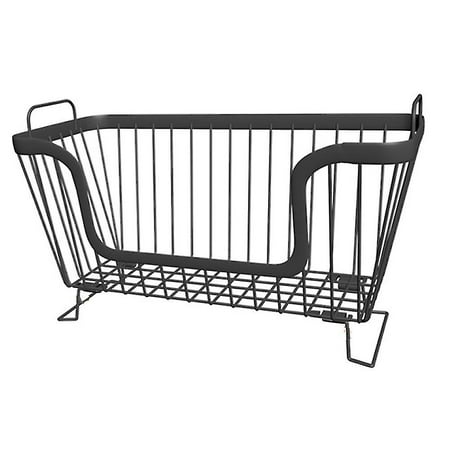 Stackable Storage Basket Kitchen Table Multi-layer Rack(black ...