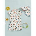 thumbnail image 5 of Suealasg Toddler Boys Rash Guard Swimsuit Animal Print Zipper Short Sleeve Bathing Suit with Swim Cap, 5 of 9