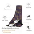 thumbnail image 3 of YFYANG Adult Microfiber Portable Travel Towel, Purple Abstract Line Texture Quick Dry Towel with Hiking Buckle PVC Pouch, 16" x 31.5", 3 of 6
