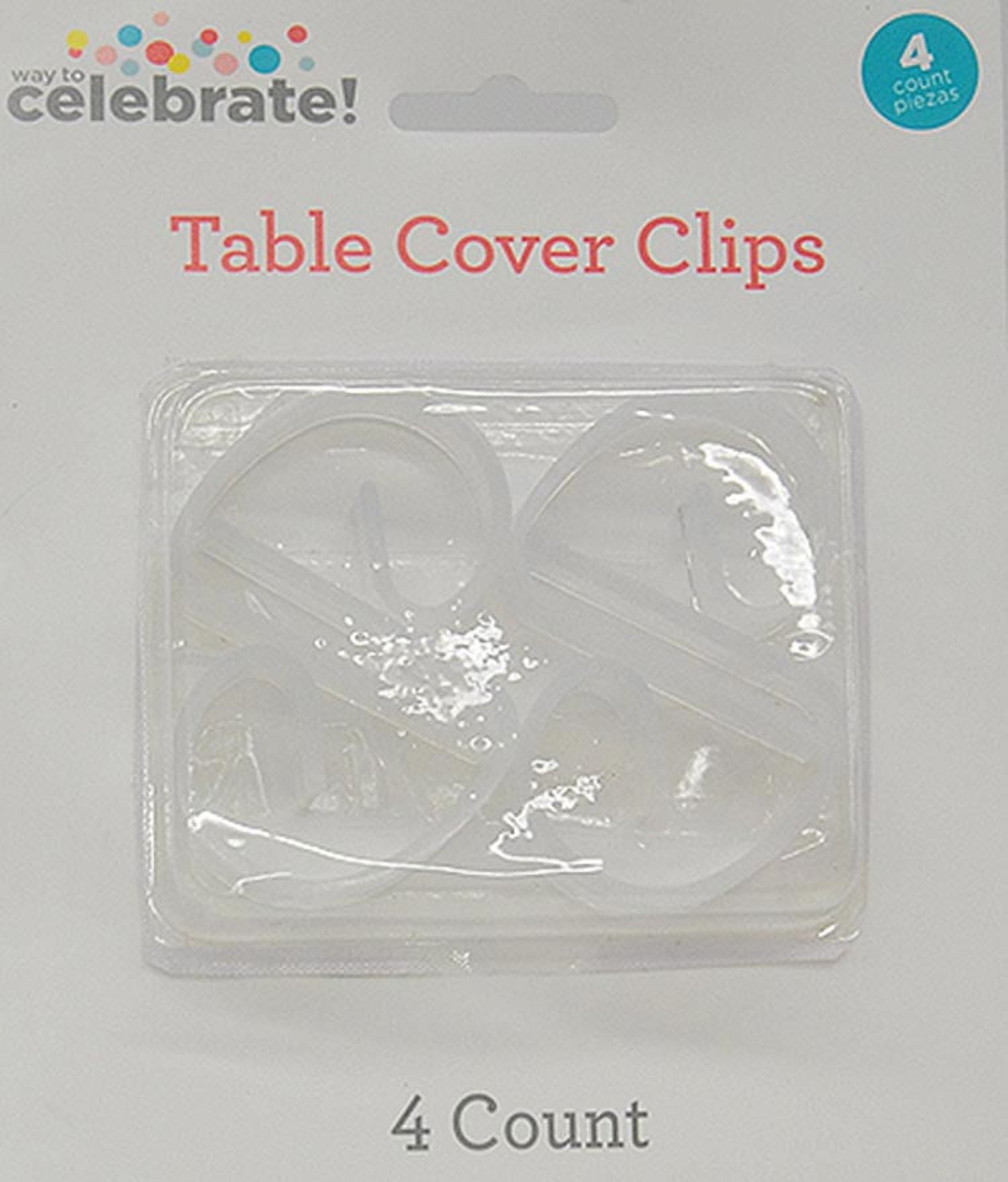 Way to Celebrate! Table Cover Clamps, 4ct