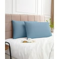 thumbnail image 3 of Warmstar 100% Cotton Pillow Cases Standard Size Set of 2, 600 Thread Count Pillowcases 20x26 Inches, Soft Long Staple Cotton Pillowcases Breathable with Envelope Closure,Placid Blue, 3 of 8