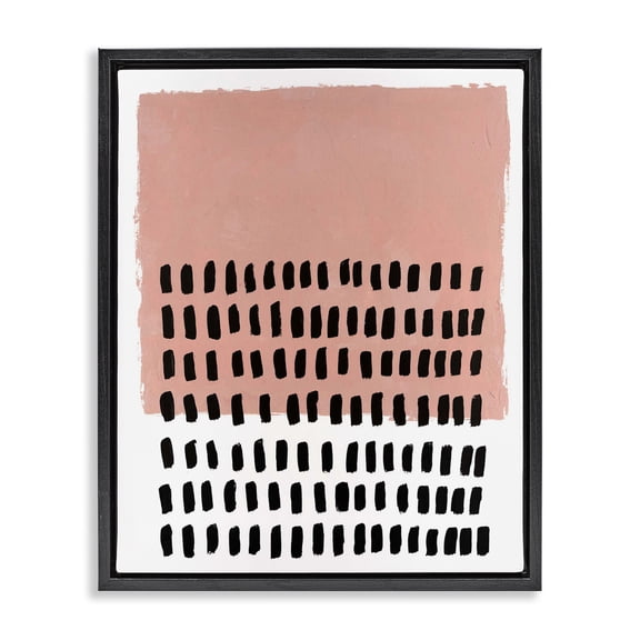Stupell Industries Mid-Century Pink Dotted Pattern Black Floating Frame Canvas Art, 17 x 21, by Michael Willett