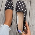 thumbnail image 4 of Shrysg Women's Polka Dot Ballet Flats Casual Slip-On Shoes Black, 4 of 9