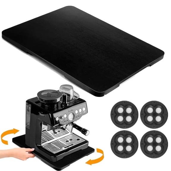 360° Rolling Tray Bamboo Appliance Slider for Kitchen Appliances,for Countertop Rotation Sliding Tray with Wheels for Coffee Maker Appliances Mat Easily from Under The Cabinet 13"×15.7"