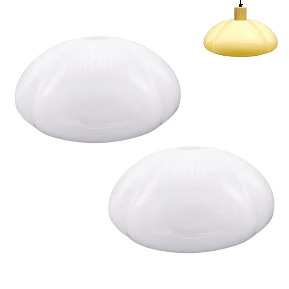 FSLiving 11.4" Milk White Glass Round Lamp Shade Replacement, Flower Glass Lampshade Cover, DIY Decorative for Pendant Light Table Lamp Swag Ceiling Lamp Torchiere Wall Sconce 2-Packs