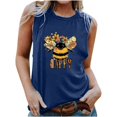 thumbnail image 2 of Fjofpr Bra Tank 2024 Women's New Loose Casual Fashion Crew-neck All-matching Printed Top Blue XXL, 2 of 4