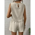 thumbnail image 6 of MORTTIC Women's Summer 2-Piece Outfits, Casual Crewneck Sleeveless Tank Tops and Shorts Lounge Matching Sets, S, 6 of 7