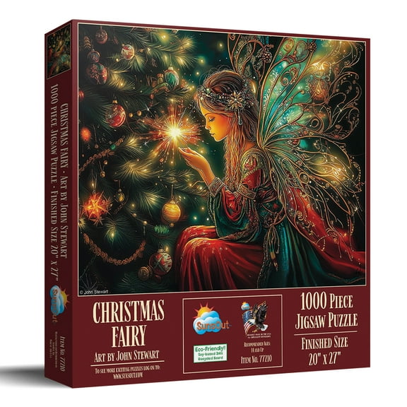 SunsOut Christmas Fairy 1000 Piece Jigsaw Puzzle for Adults - Finished Size: 20" x 27" by Artist: John Stewart