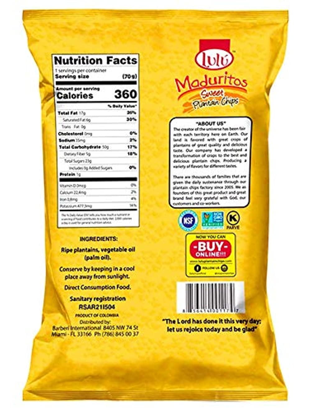 LULU Chips Snack Pack | Sweet Plantain Chips | Plantain Chip | Whole 30 Snacks | Bulk Chips | 30 Pack Chips | 2.5 OZ | Gluten Free Chips | All Natural