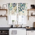 thumbnail image 2 of Blue Teal Botanical Kitchen Curtains Small Short 39 Inch Length, Weeping Fall Eucalyptus Leaves Rustic Grommet Bedroom Living Room Curtains, Light Filtering Cafe Curtain Drapes 2 Panels Set 55''x39'', 2 of 9