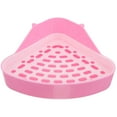 thumbnail image 1 of Caja de arena para conejos, inodoro para mascotas, orinal triangular, entrenador, caja de arena esquinera, 1 of 5