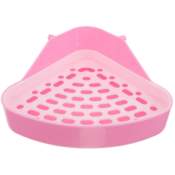 Caja de arena para conejos, inodoro para mascotas, orinal triangular, entrenador, caja de arena de esquina