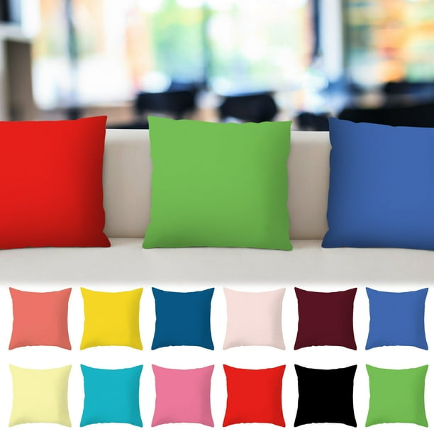 Fundas de almohada para exteriores 2PCS 18x18 pulgadas | Conjunto de funda moderna de cojín de color sólido | Tela resistente a la intemperie y duradera | Cuidado sencillo, encaja en sofá cama