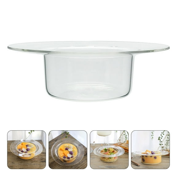 OUNONA Transparent Glass Bowl for Storage Classic Shape Safe Easy to Clean 1Pc