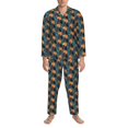 thumbnail image 3 of Balery Owls In Cartoon Style Pijama para Hombre de Dos Piezas con Manga Larga, Conjunto de Dormir y Descanso Suave con Bolsillos-XX-Large, 3 of 7