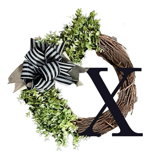 2 Packs 26 Last Name Letters All Year Round Wreaths, For Front Doors, Spring, Fall, Suitable for Wedding Decorations, Home Porches, Farmhouses, Yards, Garden Decorations, Gifts