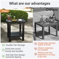 thumbnail image 3 of Ayaya Side Table Set of 2, 17" Solid Wood Square 2-Tier Adirondack End Table, Outdoor Patio Table for Living Room, Porch, Poolside – Weather Resistant Black, 3 of 7